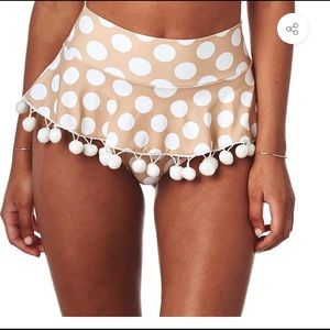 Cute polka dot Pom Pom high rise bikini bottom 🏖